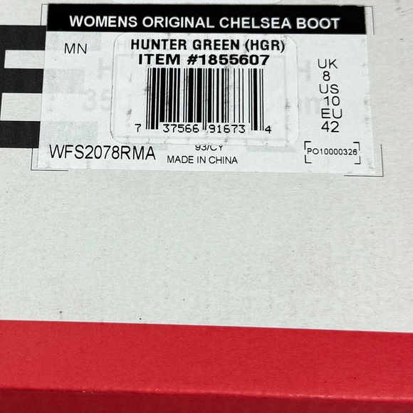 NIB• Women's Hunter Original Chelsea Green Boots Size: 10 - Picture 8 of 8